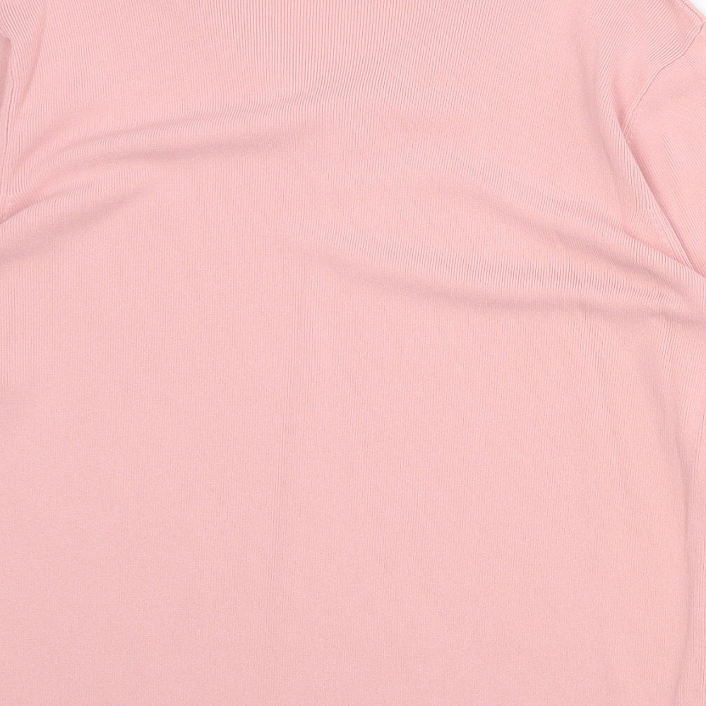 Touch Womens Pink V-Neck Viscose Pullover Jumper Size M