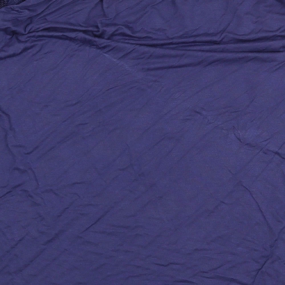 Celmia Womens Blue Polyester Basic Blouse Size M Off the Shoulder