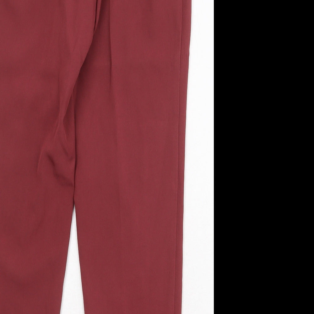 New Look Womens Red Polyester Chino Trousers Size 8 Regular Zip