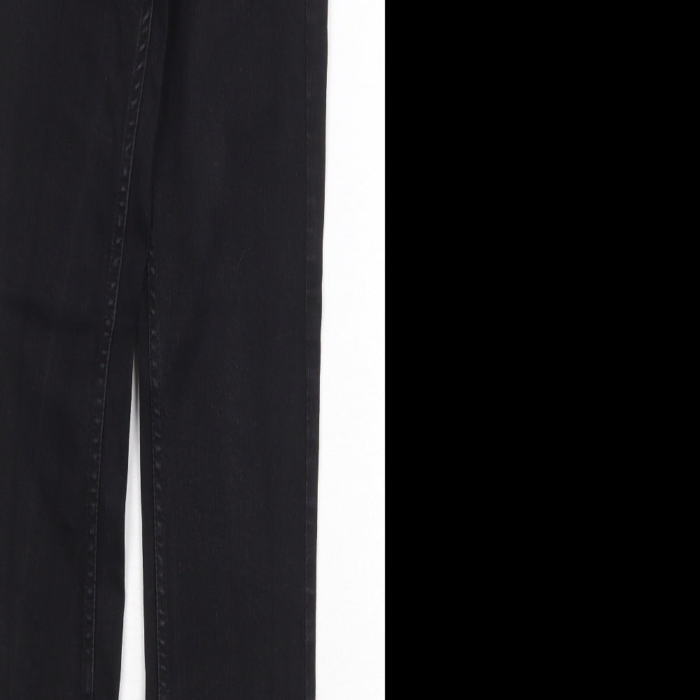 Marks & Spencer Womens Black Cotton Skinny Jeans Size 8 Regular Zip