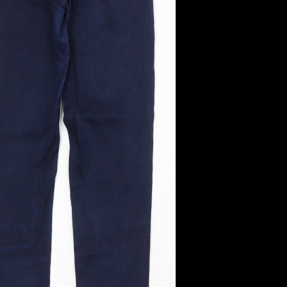 Marks & Spencer Womens Blue Cotton Skinny Jeans Size 10 Regular Zip
