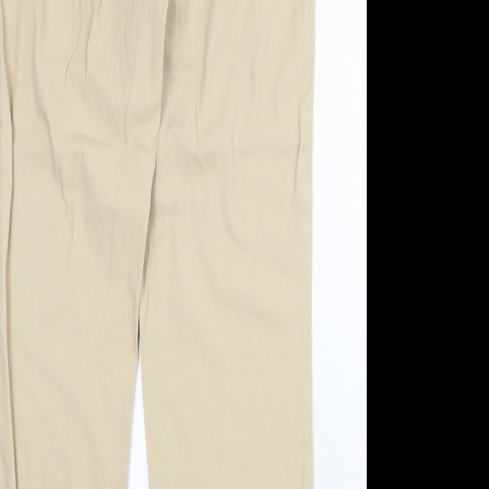 Episode Womens Beige Nylon Trousers Size 12 Regular Zip