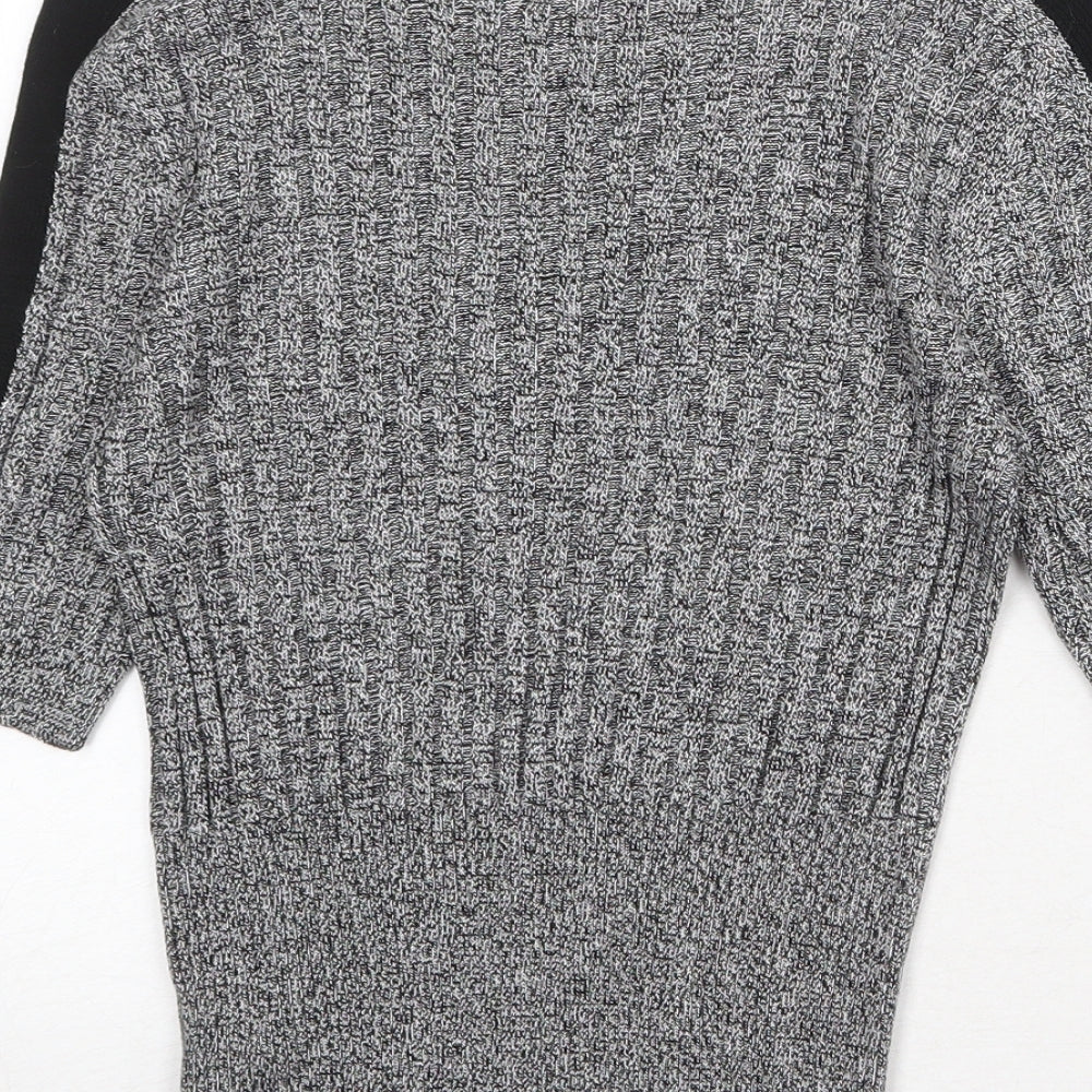 Marks & Spencer Womens Grey Round Neck Viscose Pullover Jumper Size 8