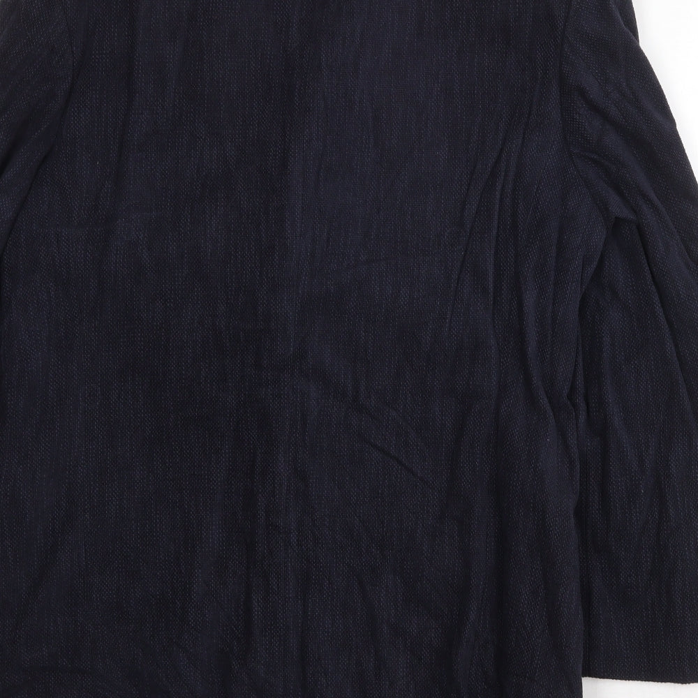 Marks & Spencer Mens Blue Cotton Jacket Suit Jacket Size 40 Regular