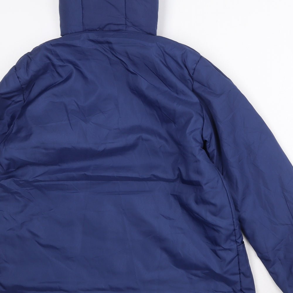 Anne de Lancay Womens Blue Quilted Jacket Size S Snap