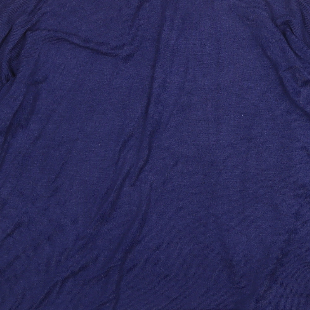 Marks & Spencer Womens Blue V-Neck Viscose Cardigan Jumper Size 10