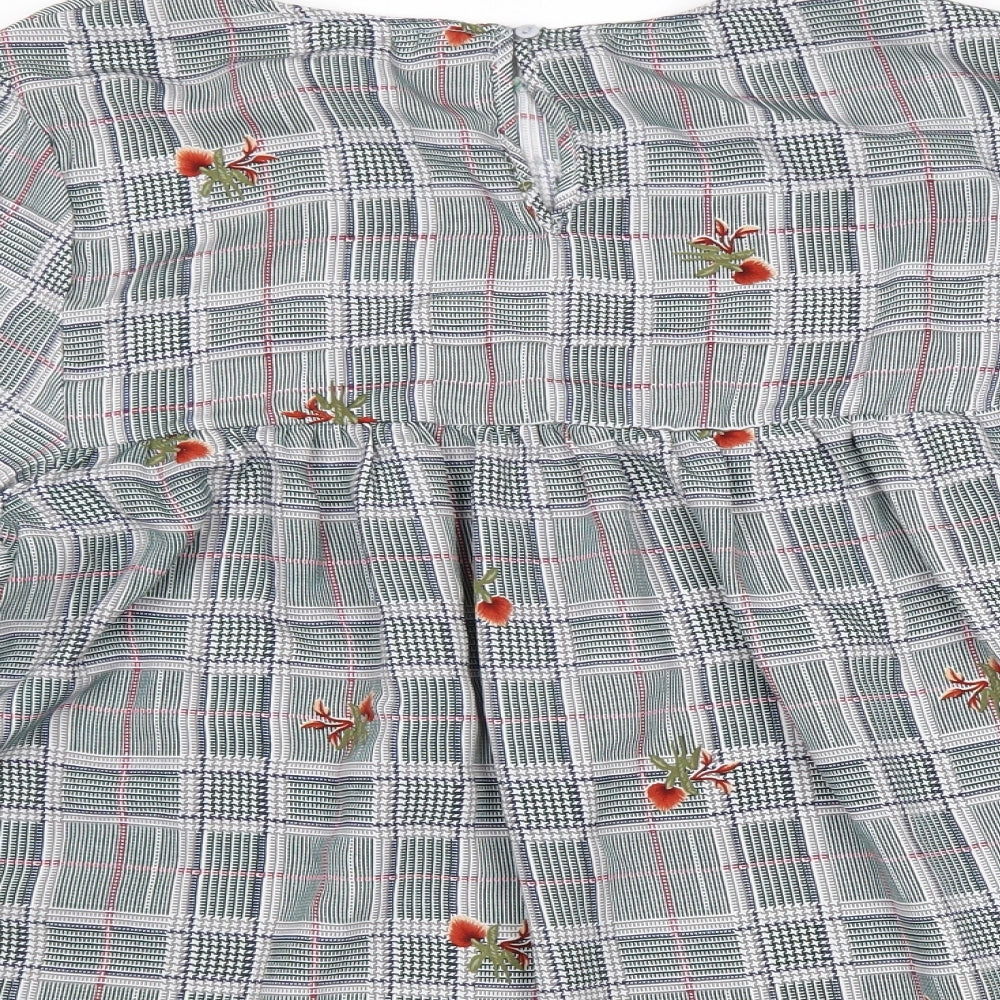 V.Code Womens Multicoloured Geometric Polyester Basic Blouse Size S Round Neck - Flower Print