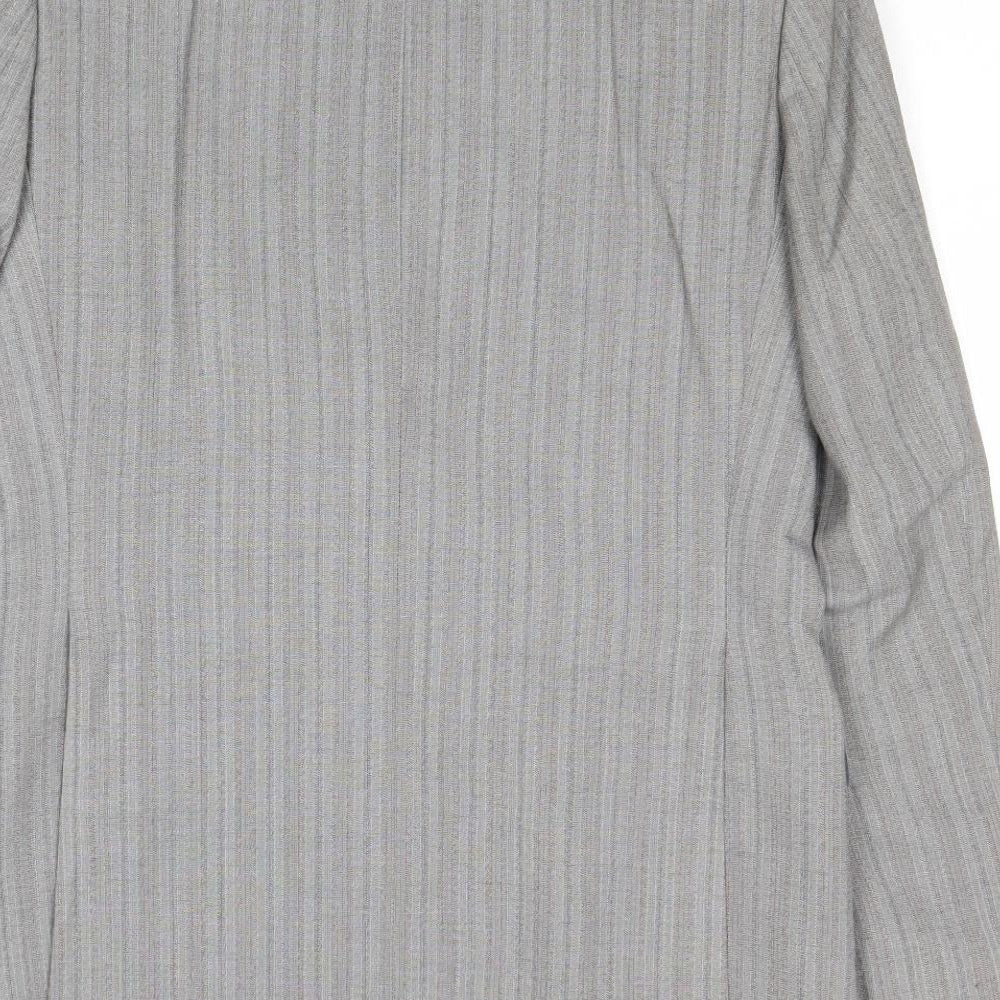 Gurtex Mens Grey Striped Polyester Jacket Suit Jacket Size 38 Regular