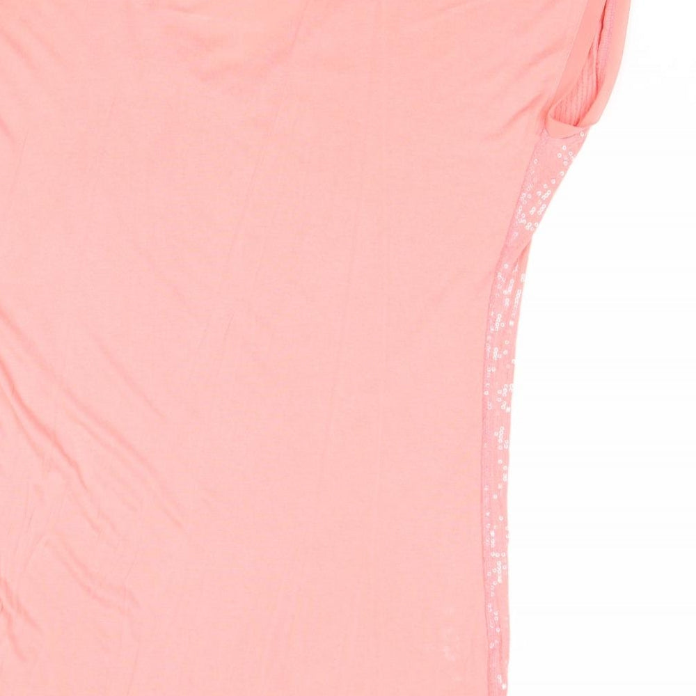 NEXT Womens Pink Viscose Basic Blouse Size 8 V-Neck