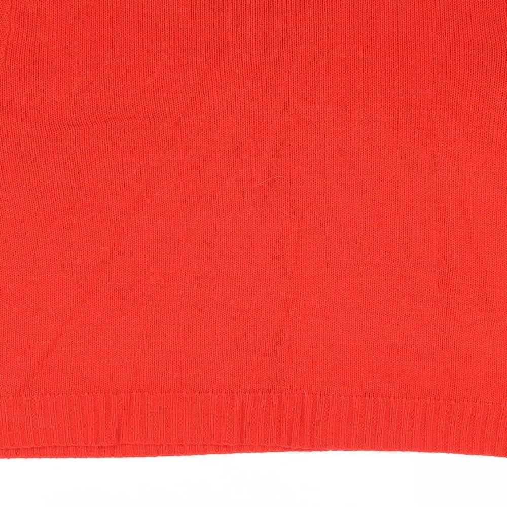 Divided by H&M Womens Red Round Neck Acrylic Pullover Jumper Size XL