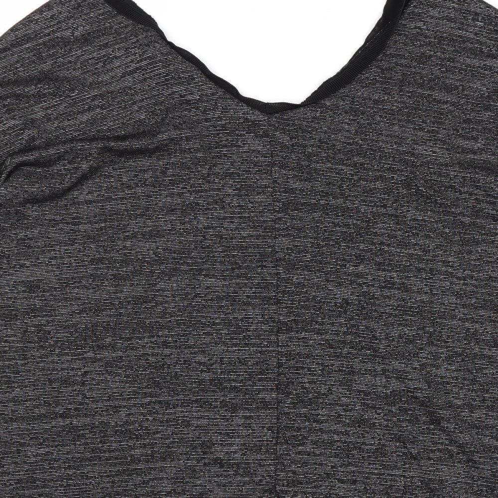 Marks & Spencer Womens Grey Polyester Basic Blouse Size 10 V-Neck