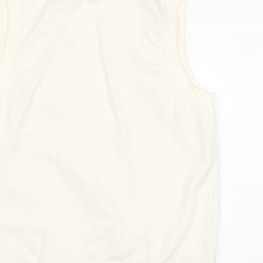 Pull&Bear Womens Ivory Cotton Pullover Sweatshirt Size M Pullover