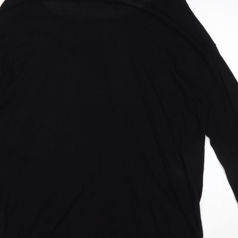 H&M Womens Black Round Neck Viscose Pullover Jumper Size M