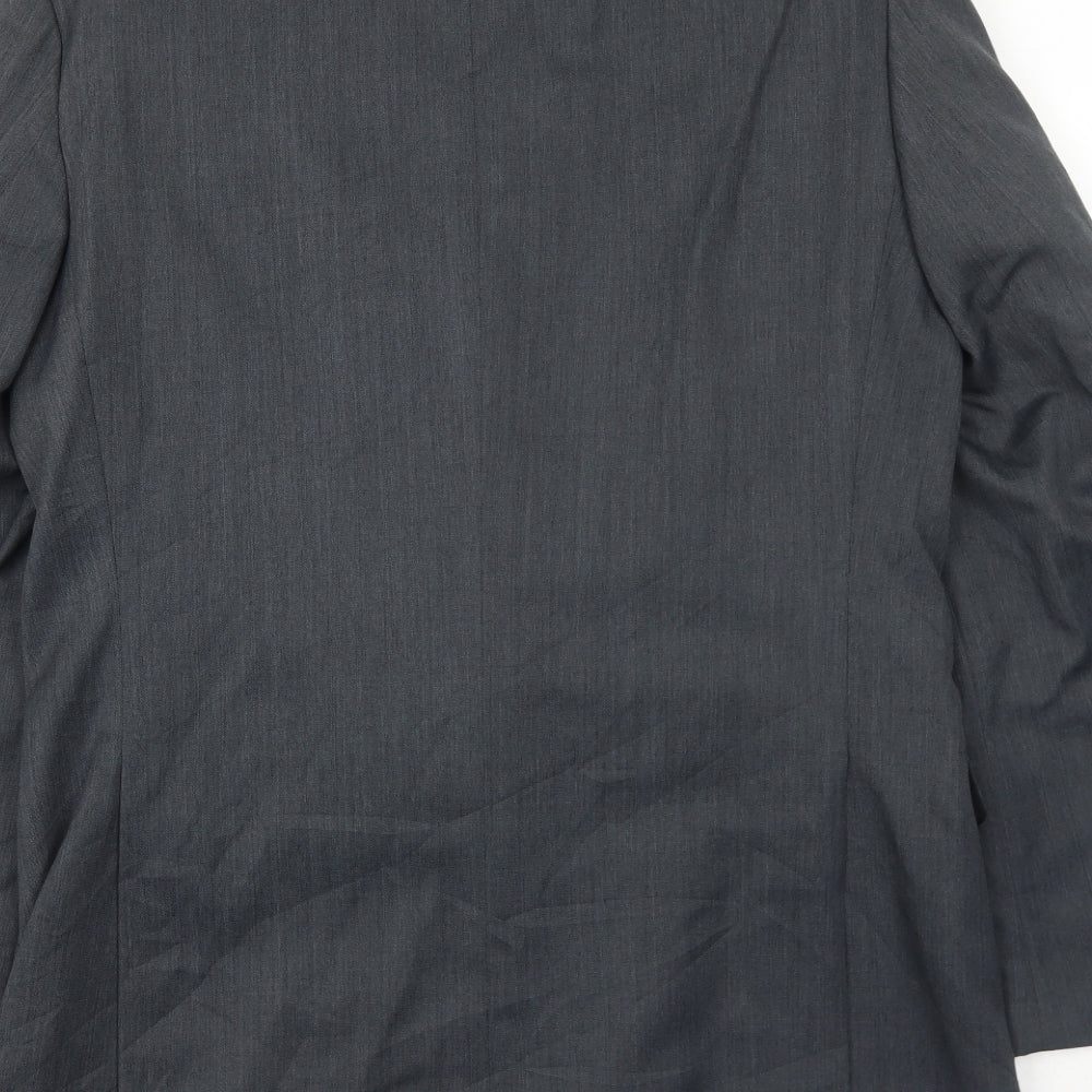 Scott International Mens Grey Polyester Jacket Suit Jacket Size 40 Regular
