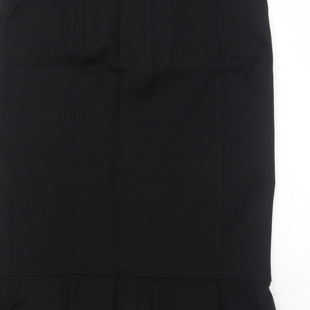 Country Casuals Womens Black Viscose Trumpet Skirt Size 10 Zip