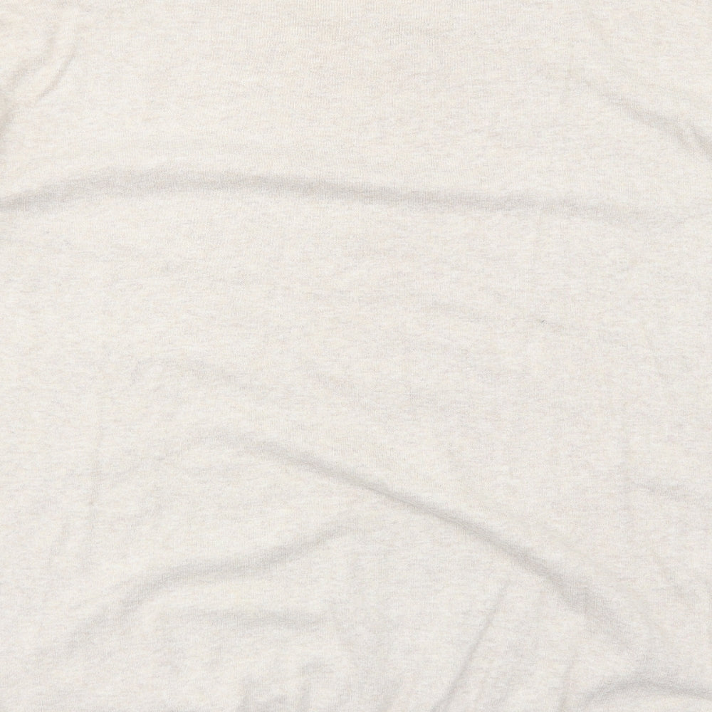 Wallis Womens Beige Round Neck Cotton Pullover Jumper Size M - Butterfly