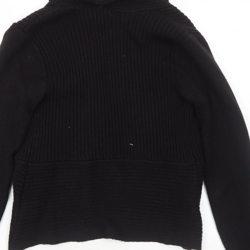 H&M Womens Black V-Neck Acrylic Pullover Jumper Size S