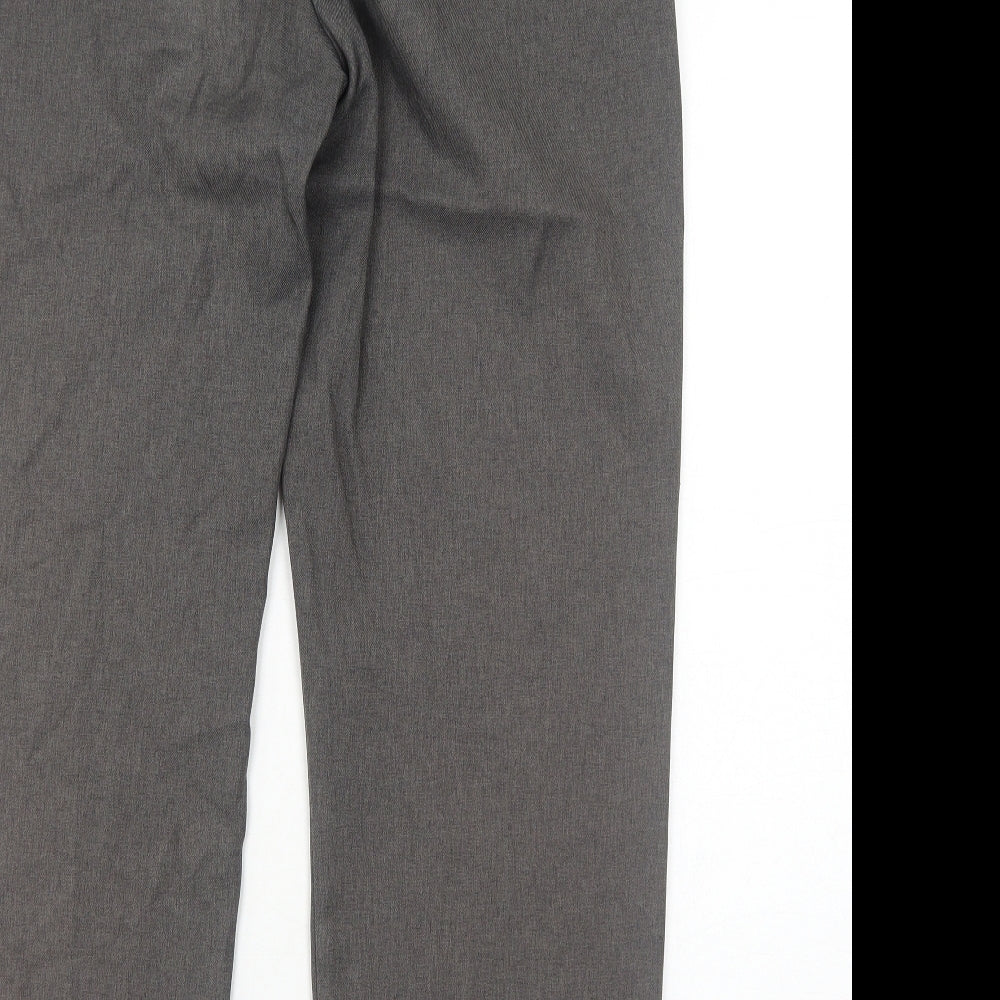 EWM Womens Grey Polyester Trousers Size 16 Regular Zip