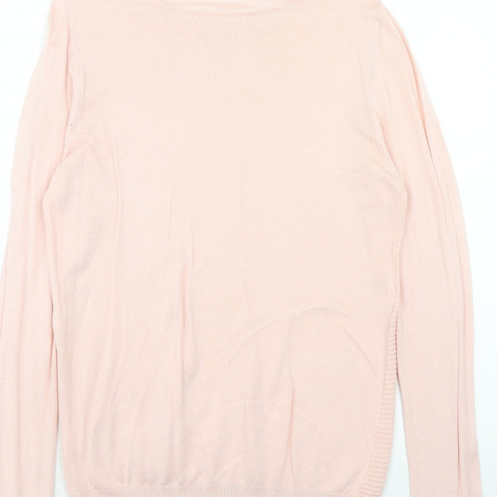 Select Womens Pink Round Neck Viscose Pullover Jumper Size M
