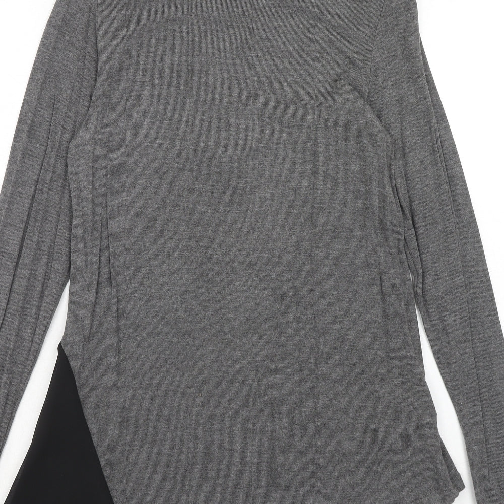 Risskio Womens Grey Round Neck Polyester Pullover Jumper Size S