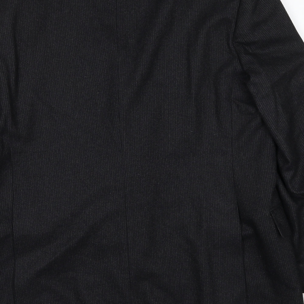 Hector Jones Mens Black Polyester Jacket Suit Jacket Size 38 Regular
