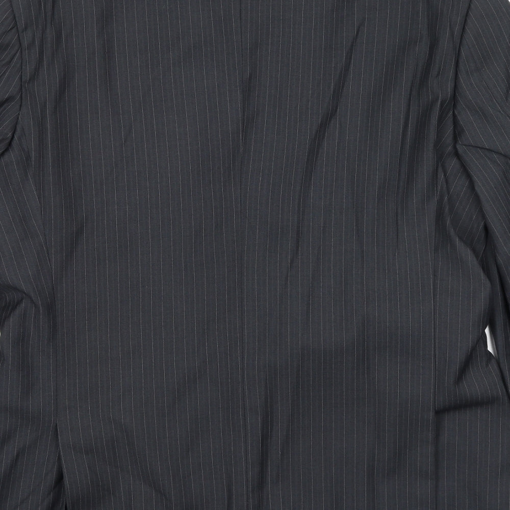 NEXT Mens Black Striped Polyester Jacket Suit Jacket Size 42 Regular