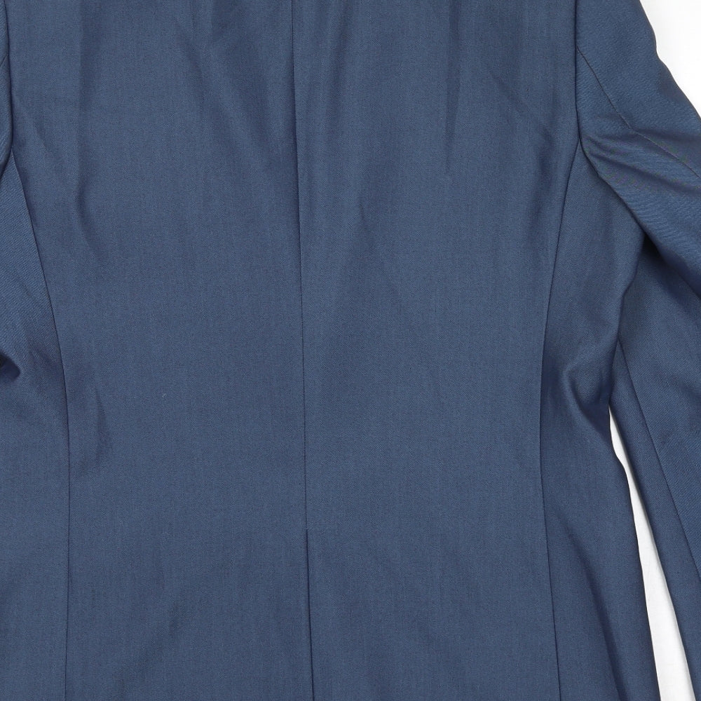 Williams and Brown Mens Blue Polyester Jacket Suit Jacket Size 40 Regular
