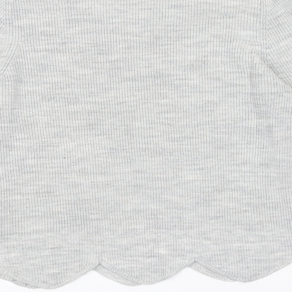 Camaieu Womens Grey Round Neck Acrylic Pullover Jumper Size S