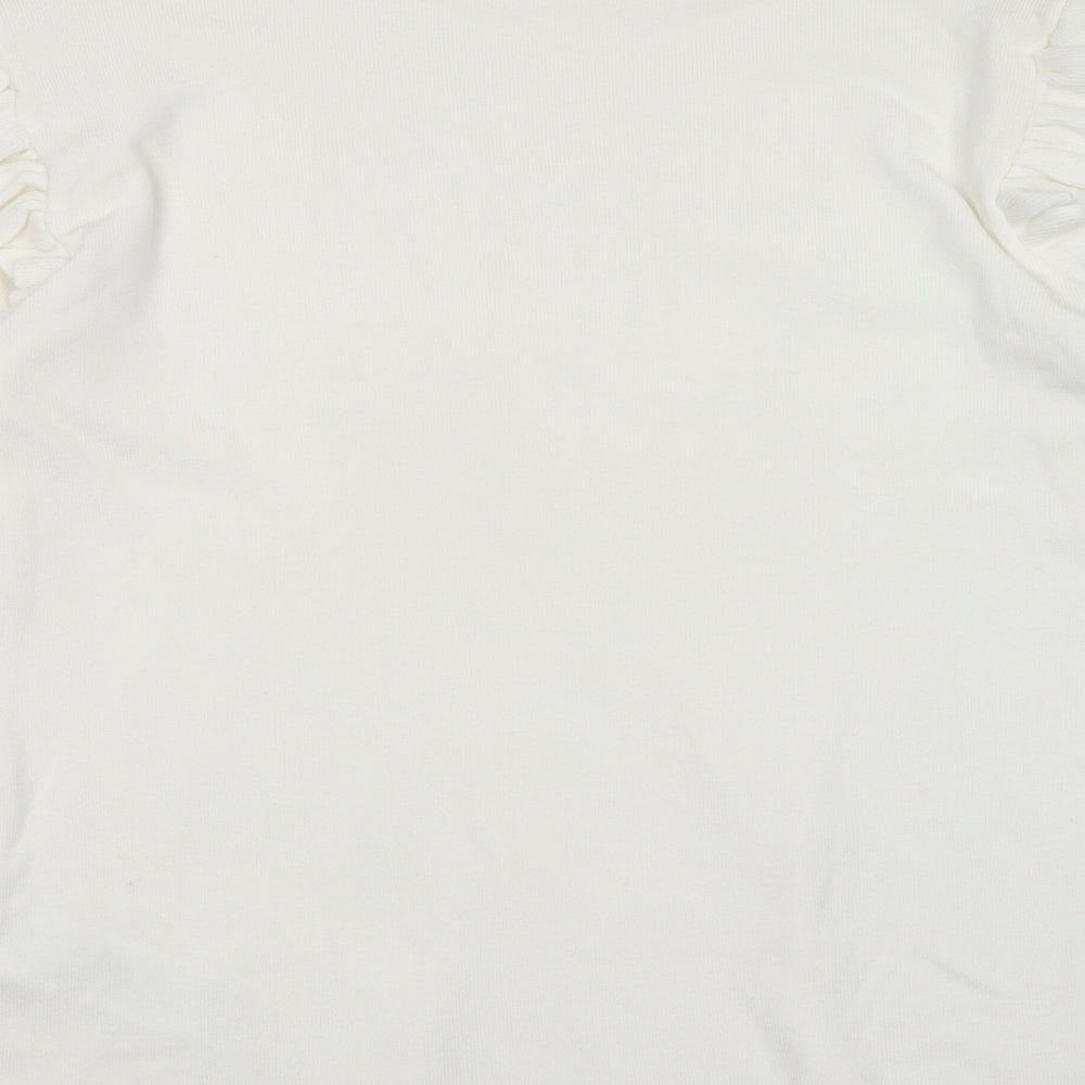 Chi Chi Womens White Mock Neck Polyester Pullover Jumper Size L