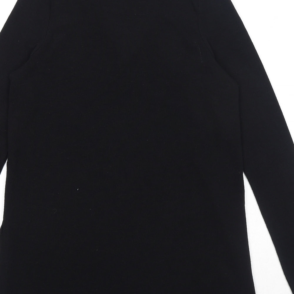 River Island Womens Black Round Neck Polyester Pullover Jumper Size 6 - Keyhole Neck
