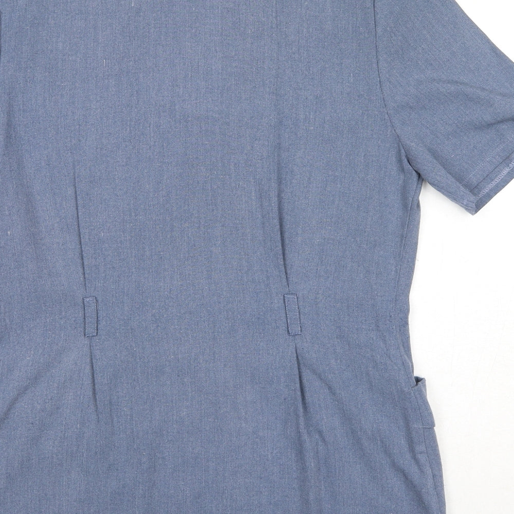 OPUS Womens Blue Polyester Basic Button-Up Size 12 Collared