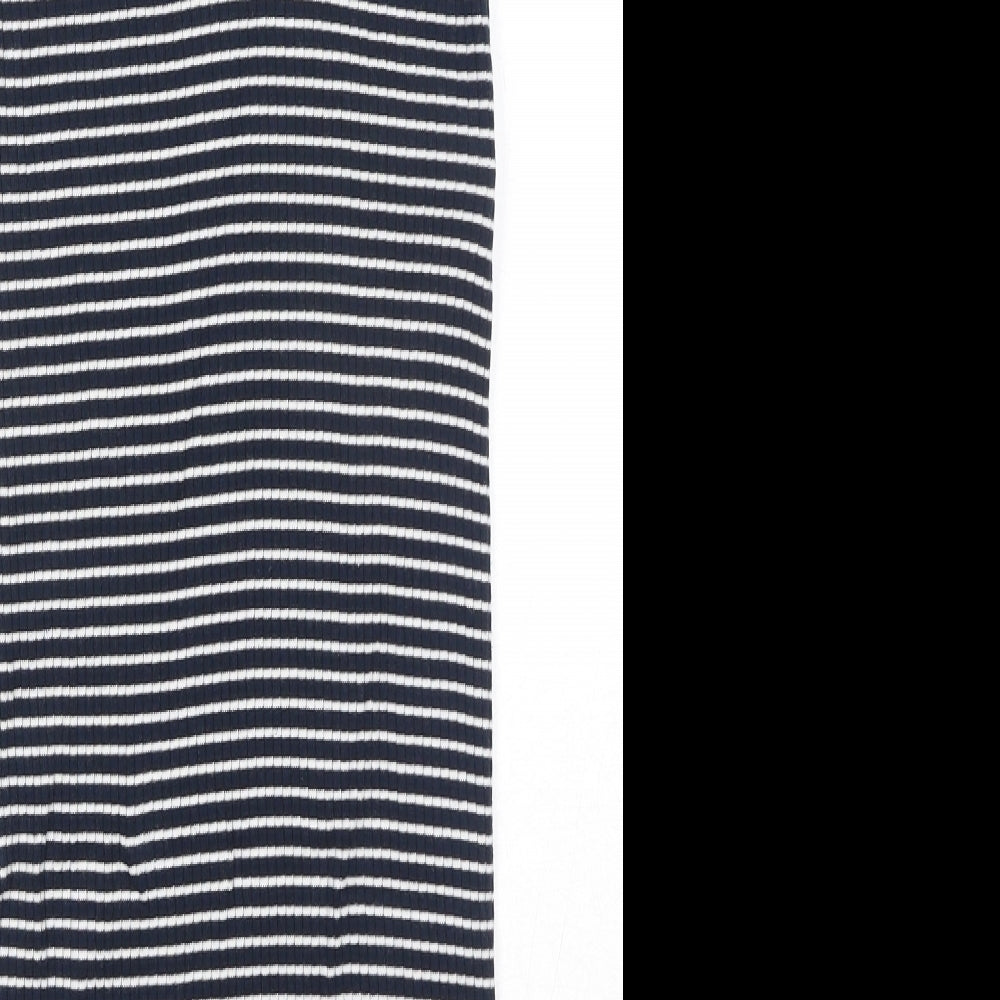 Topshop Womens Blue Striped Cotton Camisole Tank Size 8 V-Neck