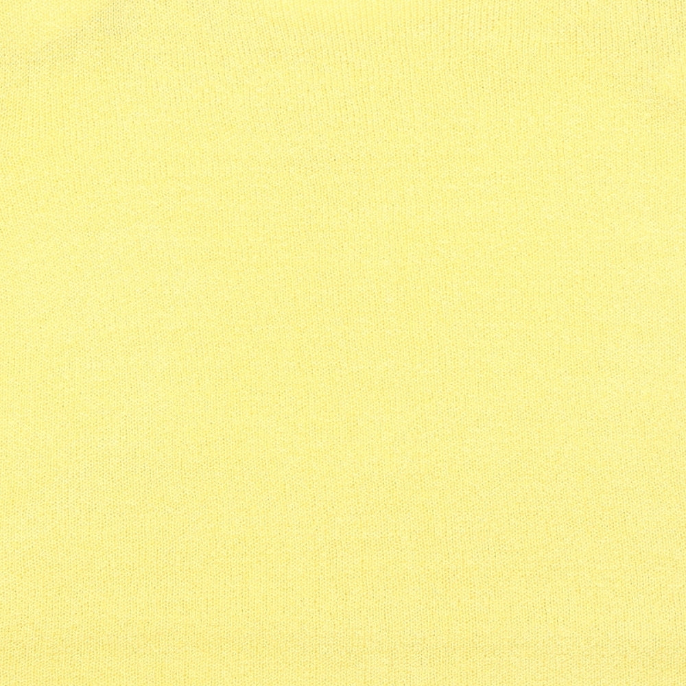 Roman Womens Yellow Round Neck Acrylic Pullover Jumper Size XL