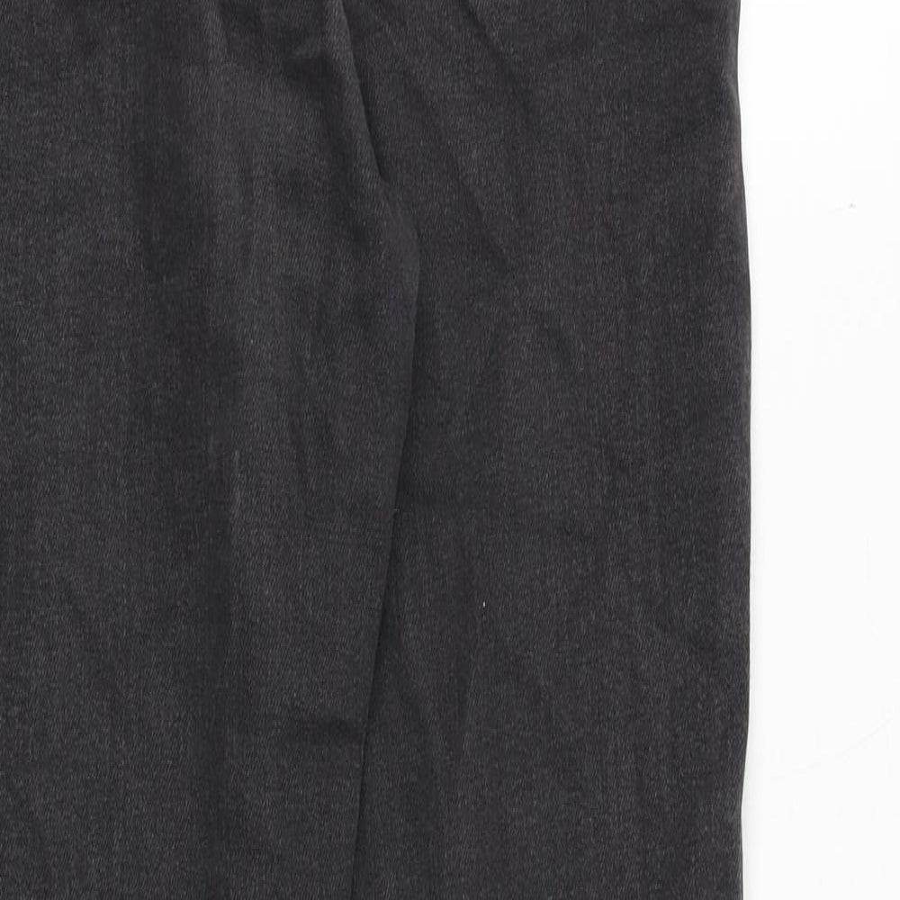 H&M Womens Black Cotton Straight Jeans Size 8 Regular Button