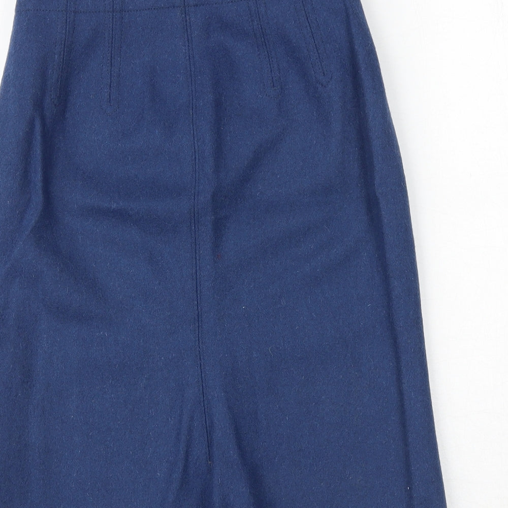 Uniqlo Womens Blue Wool A-Line Skirt Size 24 in Zip
