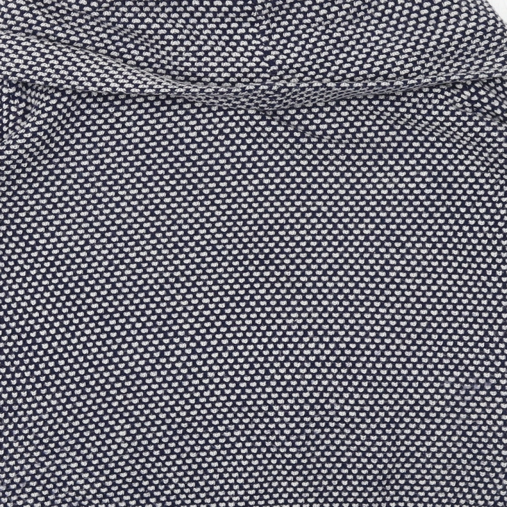 Wallis Womens Blue Roll Neck Geometric Polyester Pullover Jumper Size S