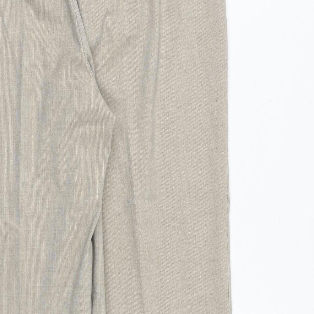 Marks and Spencer Womens Beige Polyester Trousers Size 12 Regular Zip
