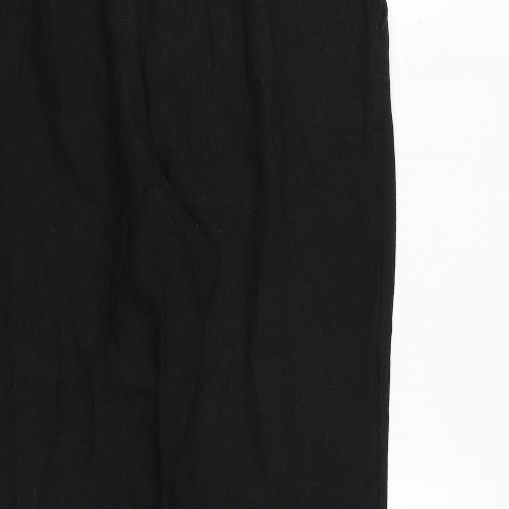Dorothy Perkins Womens Black Polyester Trousers Size 14 Regular Zip