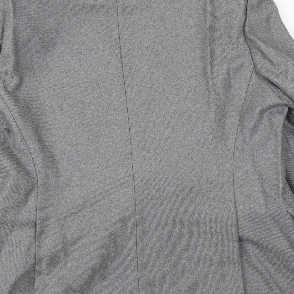 Hornes Mens Grey Polyester Jacket Suit Jacket Size 40 Regular
