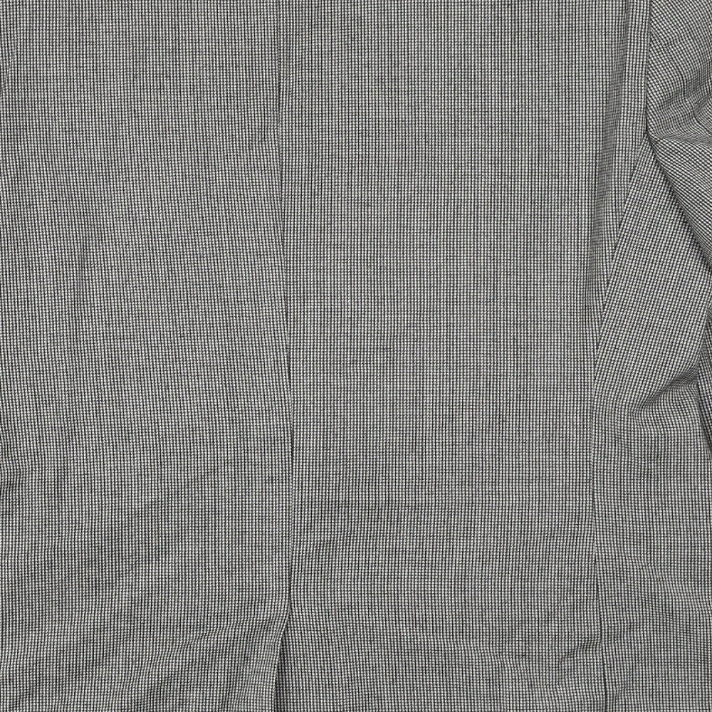 NEXT Mens Grey Geometric Wool Jacket Suit Jacket Size 42 Regular