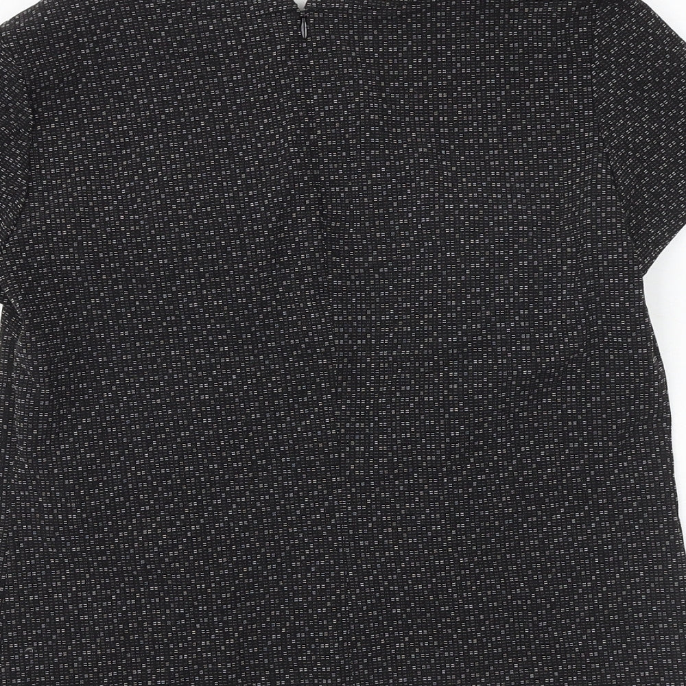 NEXT Womens Black Viscose Basic T-Shirt Size 8 Round Neck