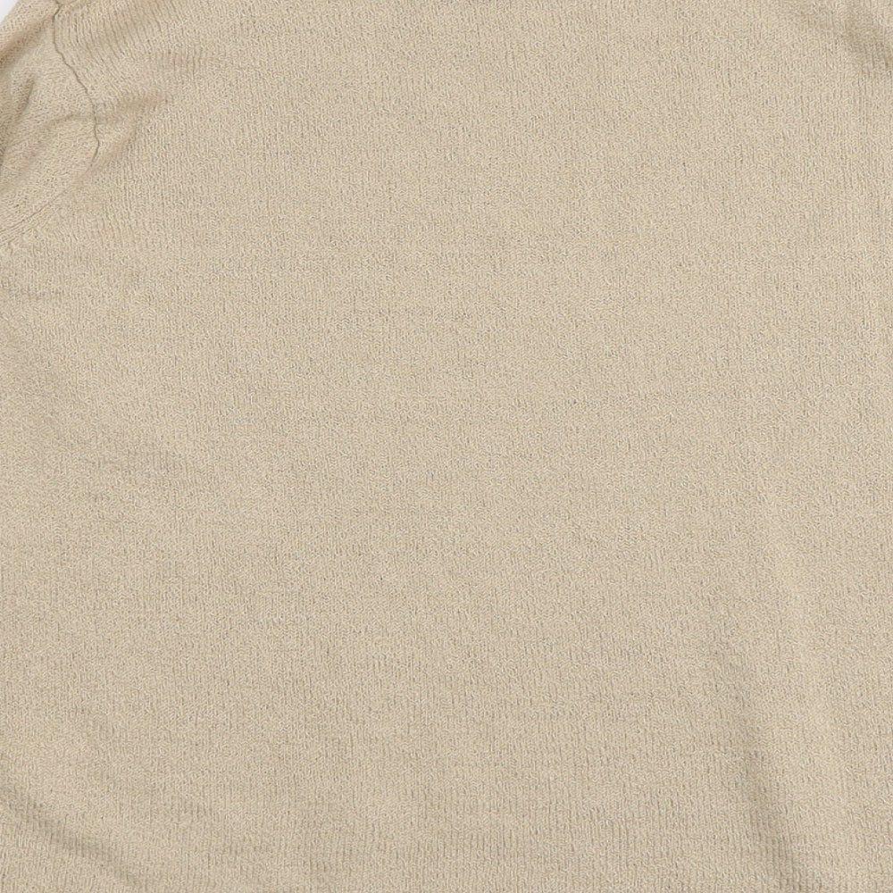 Bonmarché Womens Beige Round Neck Acrylic Pullover Jumper Size M