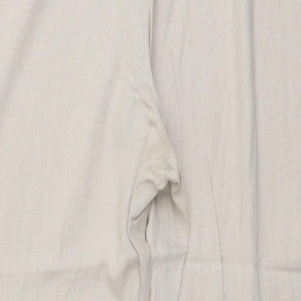 Classics Womens Beige Linen Trousers Size 10 L25 in Regular