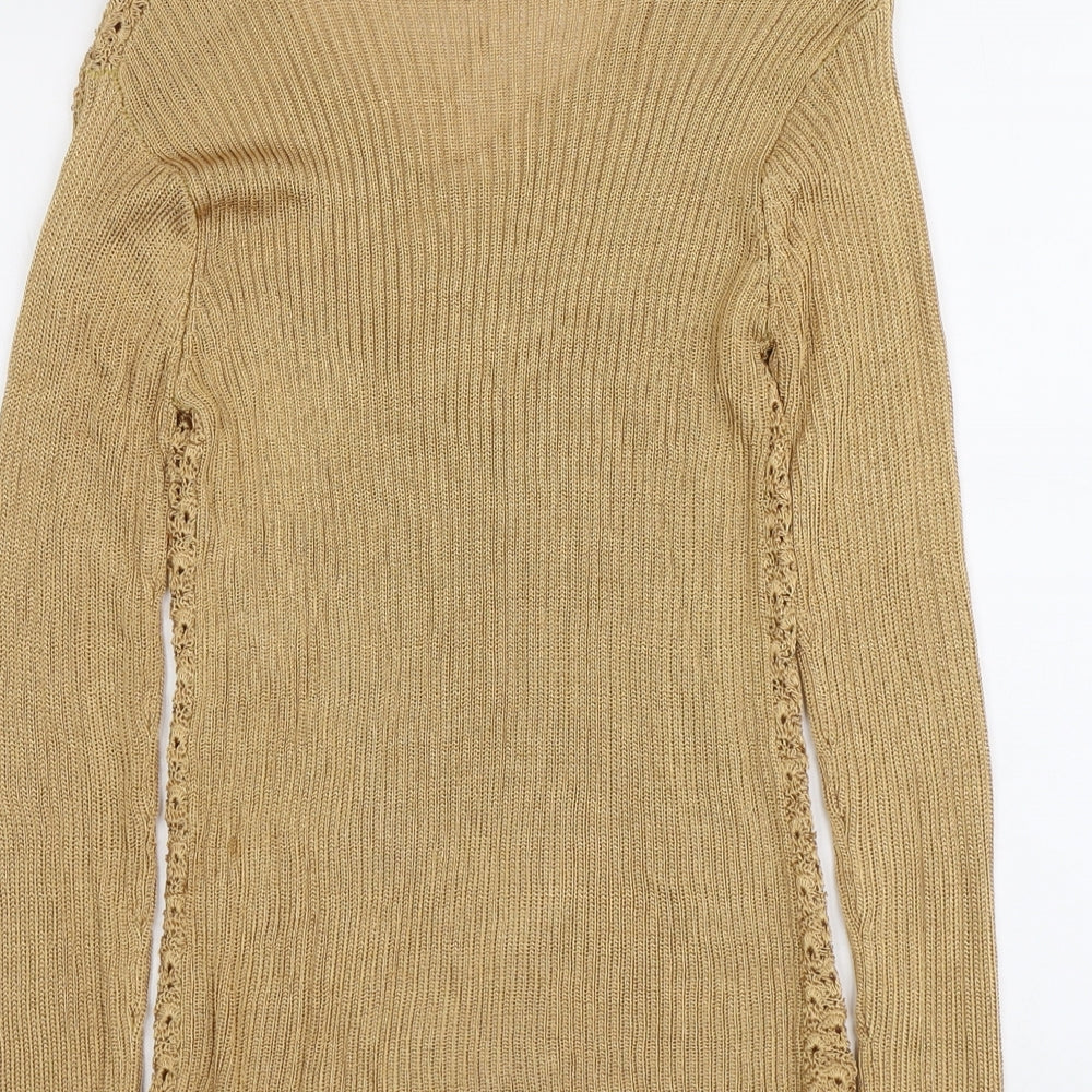 Mackays Womens Beige V-Neck Viscose Pullover Jumper Size M
