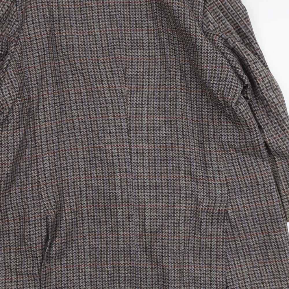 Washington Mens Grey Geometric Wool Jacket Suit Jacket Size 44 Regular