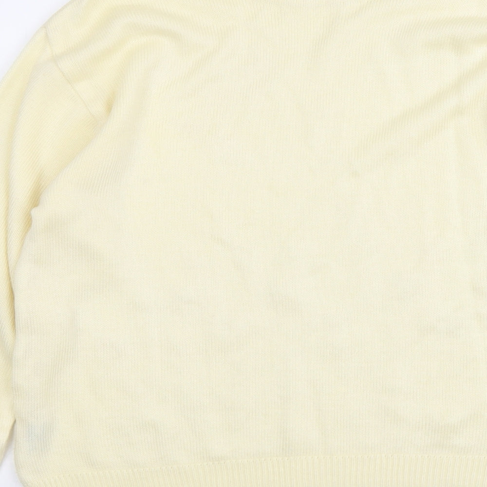 Allwyn Womens Ivory Round Neck Acrylic Pullover Jumper Size M