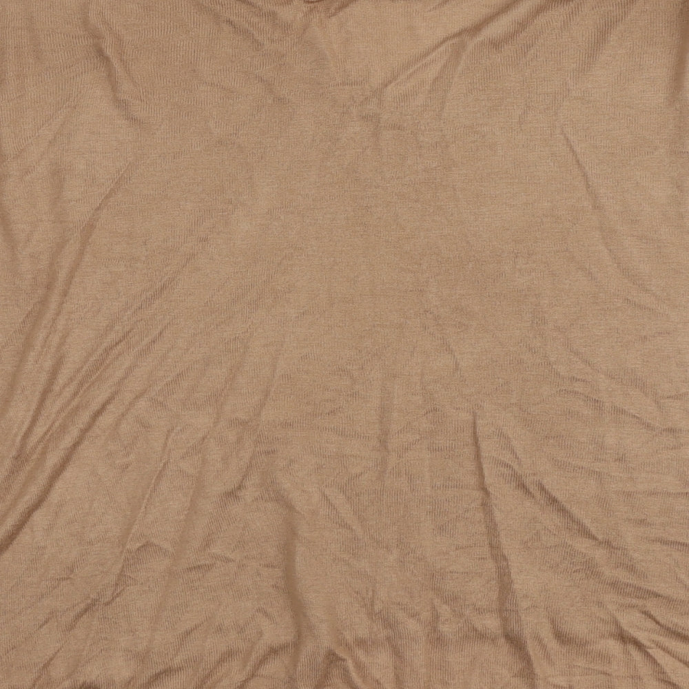 H&M Womens Beige V-Neck Viscose Pullover Jumper Size S
