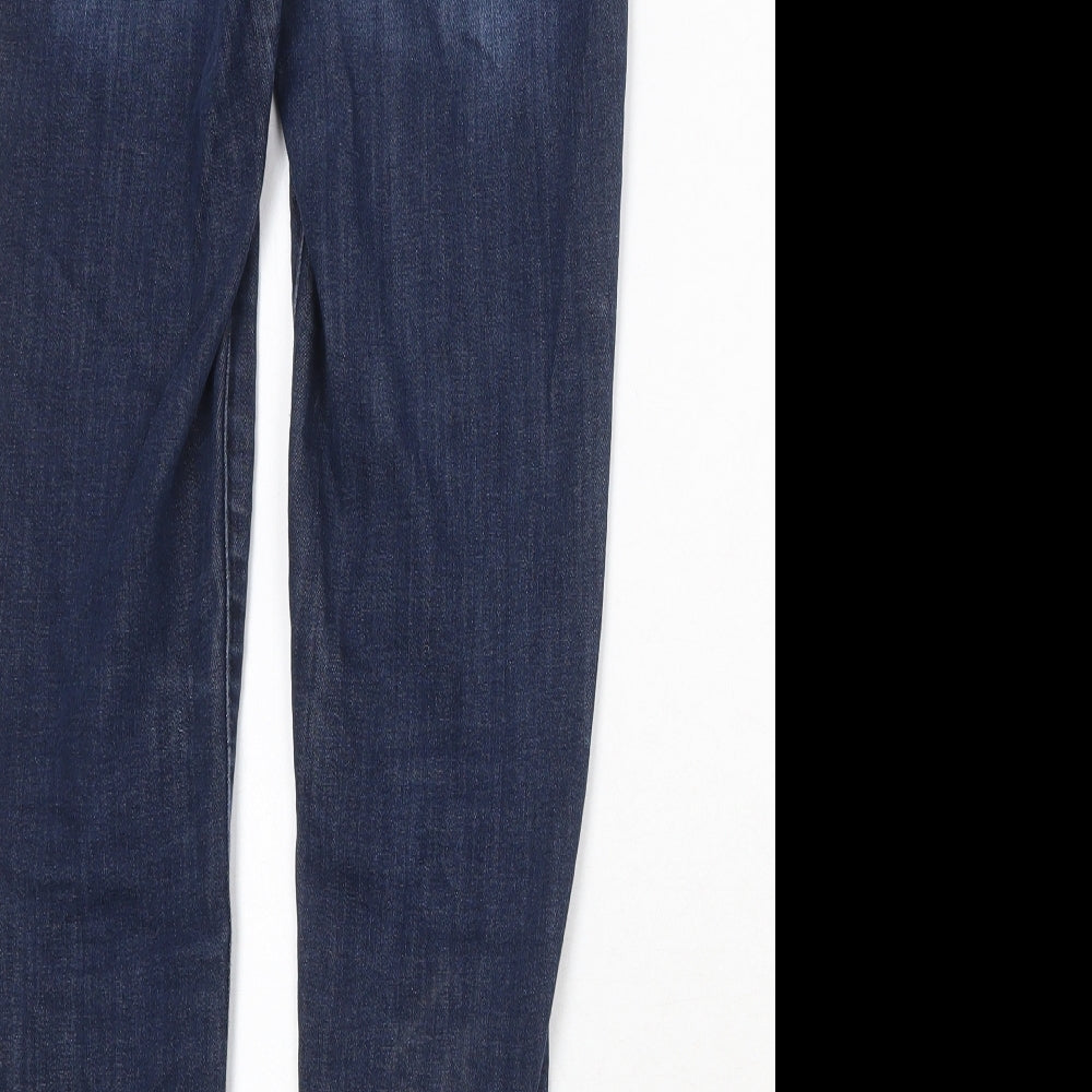 H&M Womens Blue Cotton Straight Jeans Size 31 in Regular Zip
