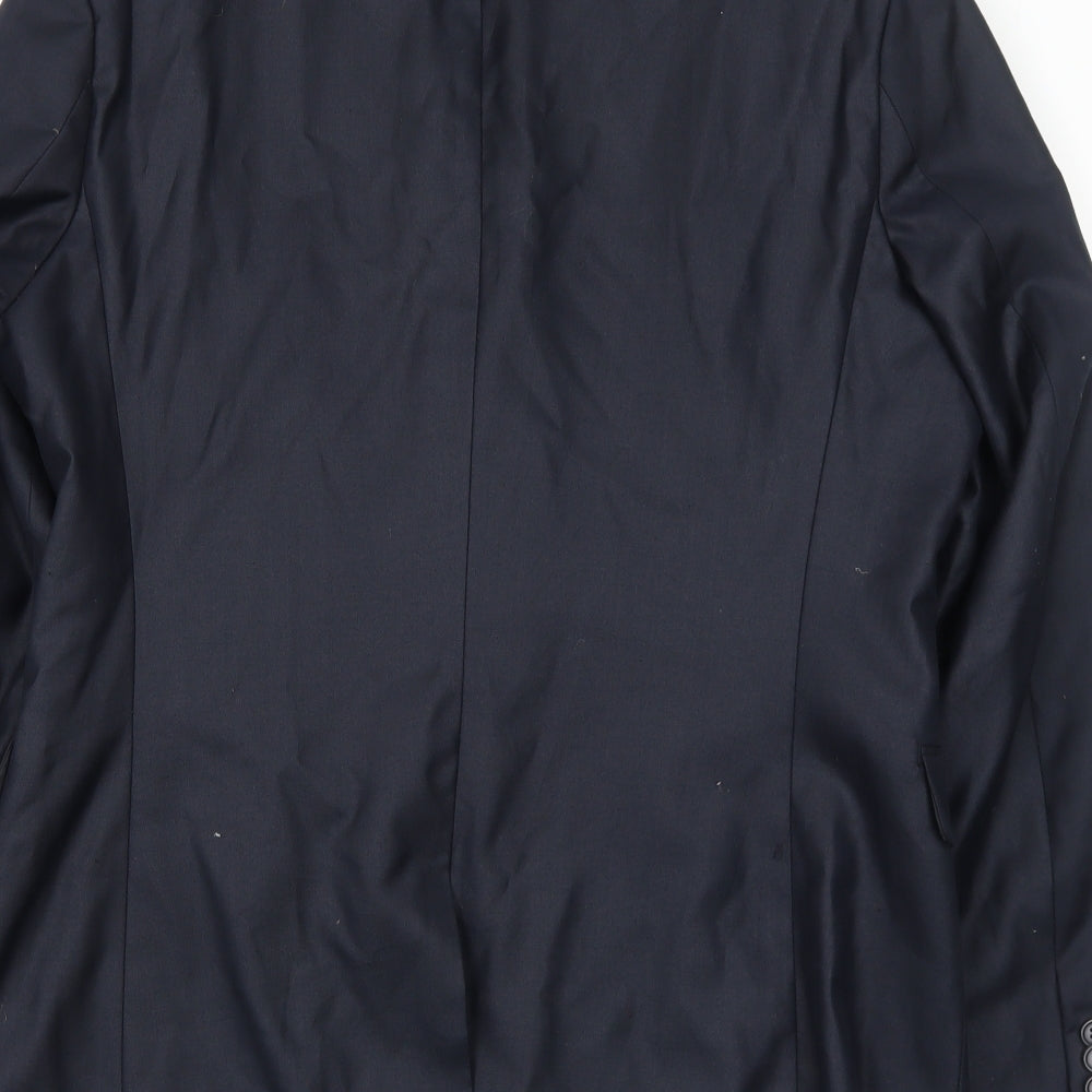 H&M Mens Blue Polyester Jacket Suit Jacket Size 42 Regular
