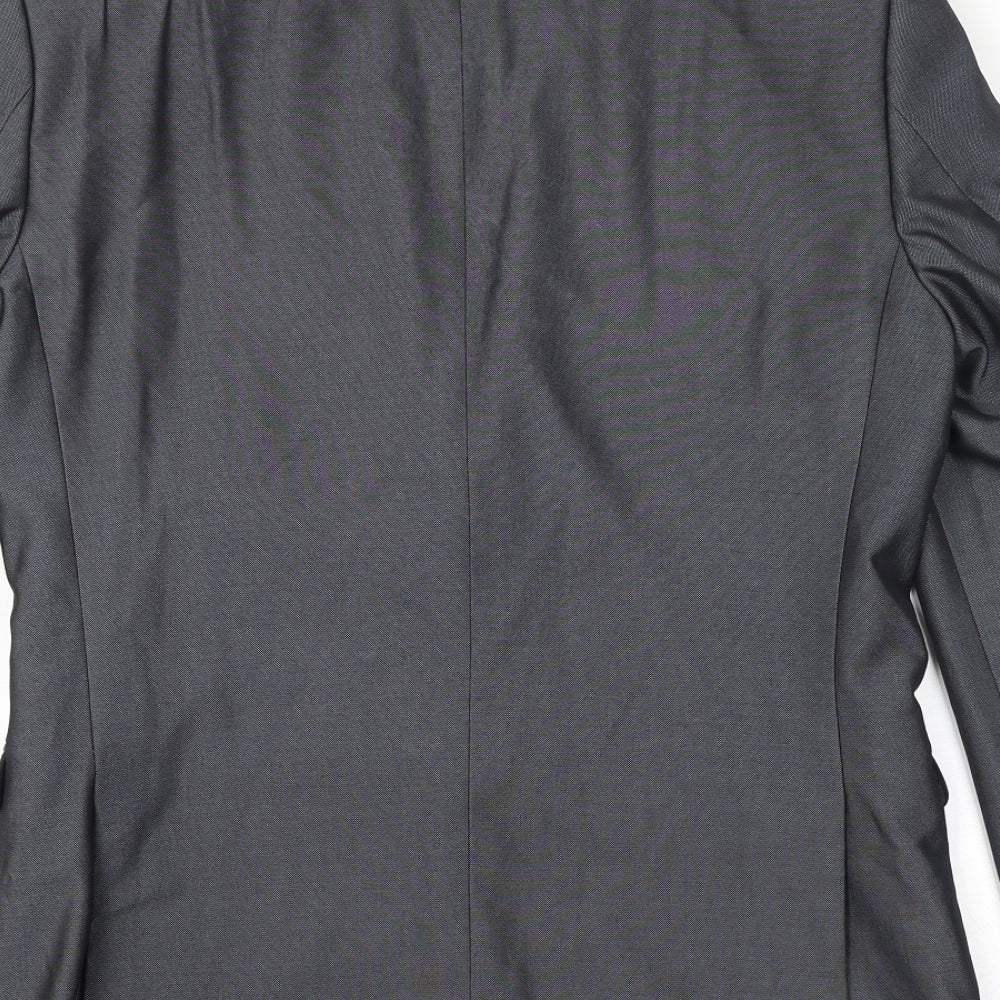 OneSixFive Mens Grey Polyester Jacket Suit Jacket Size 38 Regular